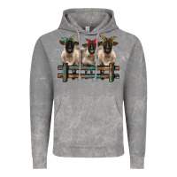 Cloud Rock 3 sheeps suffolk ewe with bandanas and fence Vintage Hoodie - BarkalooDesign
