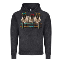 Vintage Black 3 sheeps suffolk ewe with bandanas and fence Vintage Hoodie - BarkalooDesign