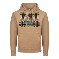 Vintage Coffee 3 sheeps suffolk ewe with bandanas and fence Vintage Hoodie - BarkalooDesign
