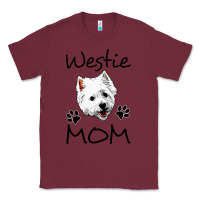 Burgundy westie mom dog mama west highland terrier dog Classic Tee - linhVisuals