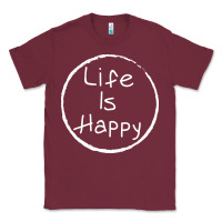 Burgundy life is happy Classic Tee - linhVisuals