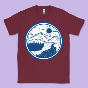 River Mountain Badge Classic Tee Designed By Linhvisuals