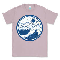 Lilac River Mountain Badge Classic Tee - linhVisuals