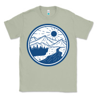 Matcha River Mountain Badge Classic Tee - linhVisuals