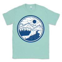 Seafoam River Mountain Badge Classic Tee - linhVisuals