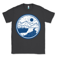 Smoke River Mountain Badge Classic Tee - linhVisuals