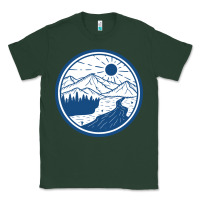 Sports Green River Mountain Badge Classic Tee - linhVisuals