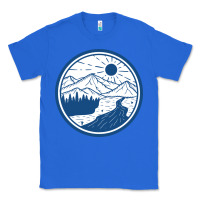 True Royal River Mountain Badge Classic Tee - linhVisuals