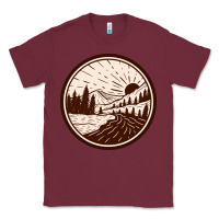 Burgundy River Forest Brown Classic Tee - linhVisuals