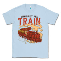 Dusty Blue Whiskey Train Classic Tee - linhVisuals