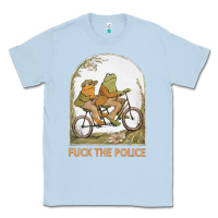 Dusty Blue Frogs And Toad Fucks The Police Classic Tee - linhVisuals