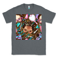 Charcoal Heather hairdresser messy bun hand mirror and scissors with leopard and tiger  Classic Tee - BundleAndBundleShop