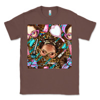 Chestnut hairdresser messy bun hand mirror and scissors with leopard and tiger  Classic Tee - BundleAndBundleShop