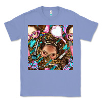 Colony Blue hairdresser messy bun hand mirror and scissors with leopard and tiger  Classic Tee - BundleAndBundleShop