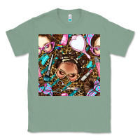Sage hairdresser messy bun hand mirror and scissors with leopard and tiger  Classic Tee - BundleAndBundleShop