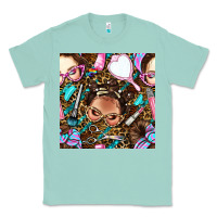 Seafoam hairdresser messy bun hand mirror and scissors with leopard and tiger  Classic Tee - BundleAndBundleShop