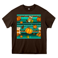 Chocolate Brown autumn seamless pattern Heavy Core Tee - BundleAndBundleShop