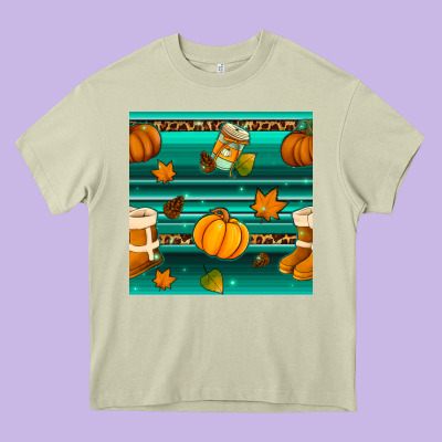 Autumn Seamless Pattern Heavy Core Tee Designed By Bundleandbundleshop
