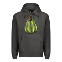 Charcoal Heather gourd green pumpkin Premium Hoodie - BarkalooDesign