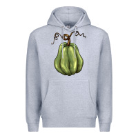 Heather Grey gourd green pumpkin Premium Hoodie - BarkalooDesign