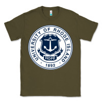 Army Green University Of Rhode Island Classic Tee - linhVisuals