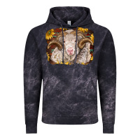 Cloud Black merino ram with sunflowers Vintage Hoodie - BarkalooDesign