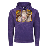 Cloud Purple merino ram with sunflowers Vintage Hoodie - BarkalooDesign