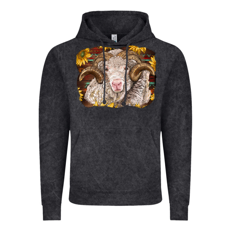 Merino Ram With Sunflowers Vintage Hoodie by BarkalooDesign | Teevron
