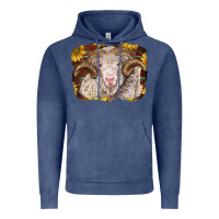 Vintage Denim merino ram with sunflowers Vintage Hoodie - BarkalooDesign