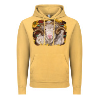 Vintage Mustard merino ram with sunflowers Vintage Hoodie - BarkalooDesign