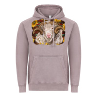 Vintage Zinc merino ram with sunflowers Vintage Hoodie - BarkalooDesign