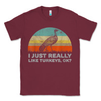Burgundy funny i just really like turkeys thanksgiving Classic Tee - linhVisuals