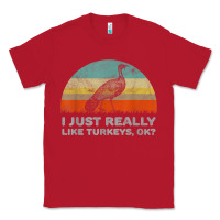 Red funny i just really like turkeys thanksgiving Classic Tee - linhVisuals