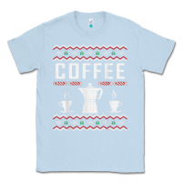 Dusty Blue coffee ugly sweater christmas Classic Tee - linhVisuals