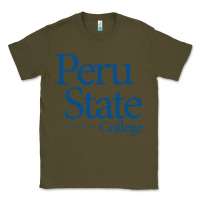 Army Green Peru State College Wordmark Classic Tee - linhVisuals