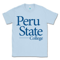 Dusty Blue Peru State College Wordmark Classic Tee - linhVisuals