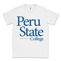 White Peru State College Wordmark Classic Tee - linhVisuals
