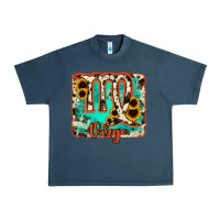 Midnight Navy virgo turquoise cowhide Urban Heavy Tee - RanaPortraitStore