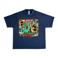 Navy virgo turquoise cowhide Urban Heavy Tee - RanaPortraitStore