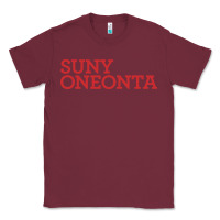 Burgundy Suny Oneonta Wordmark Classic Tee - linhVisuals