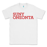 White Suny Oneonta Wordmark Classic Tee - linhVisuals