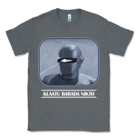 Charcoal Heather klaatu barada nikto Classic Tee - linhVisuals