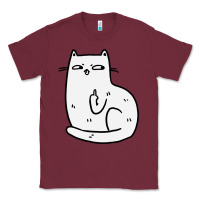 Burgundy cat giving the finger Classic Tee - linhVisuals
