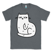 Charcoal Heather cat giving the finger Classic Tee - linhVisuals
