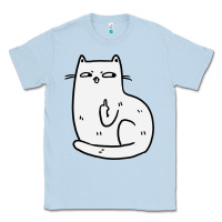Dusty Blue cat giving the finger Classic Tee - linhVisuals