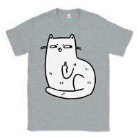 Heather Grey cat giving the finger Classic Tee - linhVisuals