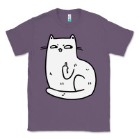 Lavender cat giving the finger Classic Tee - linhVisuals