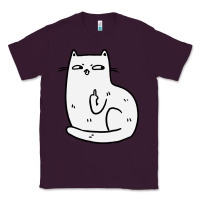 Plum cat giving the finger Classic Tee - linhVisuals