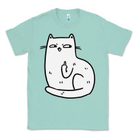 Seafoam cat giving the finger Classic Tee - linhVisuals