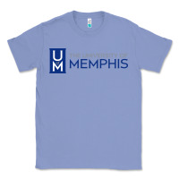Colony Blue University Of Memphis Wordmark Classic Tee - linhVisuals